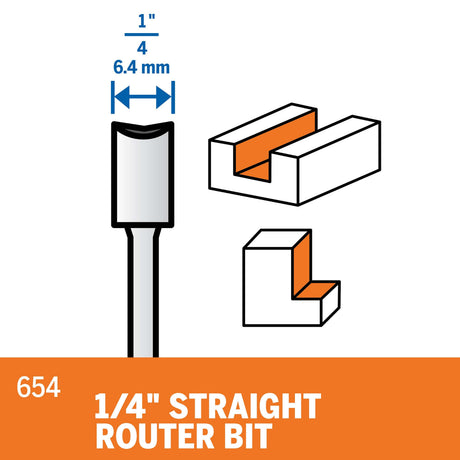 Dremel Straight Router Bit 6.4mm (654) - Hobbytech Toys