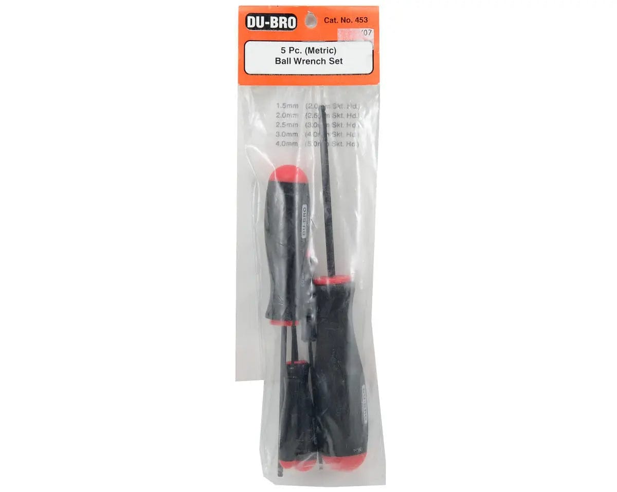 Du-Bro 453 Ball Wrench Set 5Pce Metric 1.5, 2. 2.5, 3, 4 mm DU-BRO TOOLS