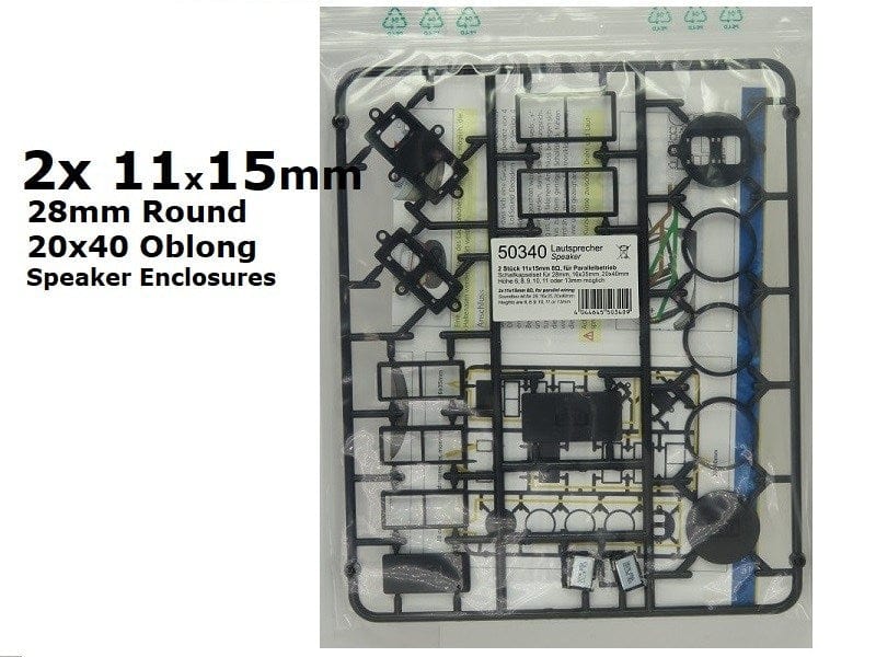 ESU 50340 Speaker Set Dual 11X15mm Modular Sound Capsule Set For 28mm 20X40mm 16X35mm ESU TRAINS - DCC