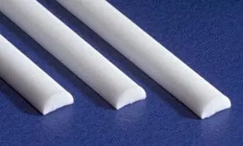 Evergreen 242 Styrene 14" Half Round 2.0mm / .080" (4pcs) Evergreen Styrene SUPPLIES