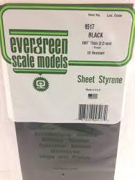 Evergreen Black Styrene Sheets .08X6X12 - Hobbytech Toys