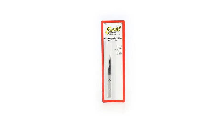 Excel 30411 Stainless Steel Slide Lock Tweezers 4.75 Inch Excel TOOLS