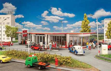 Faller Gmbh HO Brandshof Gas Station - Kit - 11-1/4 x 8-1/4 x 2-1/8in 28.5 _ 21 _ 5.3cm** Faller Gmbh TRAINS - HO/OO SCALE