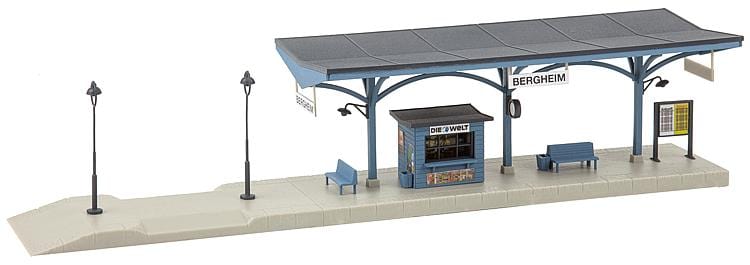 Faller Gmbh HO Station Platform with Butterfly Canopy - Kit - 11-5/8 x 2-13/16 x 2-1/2in 29.5 x 7.2 x 6.4cm Faller Gmbh TRAINS - HO/OO SCALE