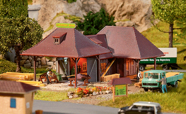 Faller Gmbh HO Woodworkers Shop - Weathered Kit - 6-7/8 x 4-3/4 x 2-3/4in 17.5 x 12 x 7cm Faller Gmbh TRAINS - HO/OO SCALE