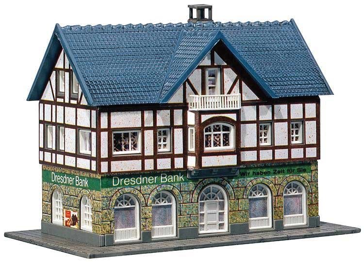 Faller Gmbh N Dresdner Bank Branch - Kit - 4-1/8 x 2-11/16 x 3-1/8in 10.5 x 6.8 x 8cm Faller Gmbh TRAINS - N SCALE