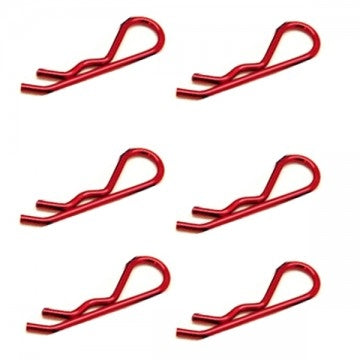Fastrax 1/8Th/1/5Th/Transponder Body Clips Metallic Red (6) Fastrax RC CARS - PARTS