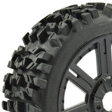 Fastrax 1/8 Maze Block Mounted On 8-Spoke Black (2pcs) Fastrax RC CARS - PARTS