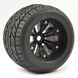 Fastrax 1/8 Mt Eagle Mounted 6-Spoke Black 1/2inOffset(2) Fastrax RC CARS - PARTS