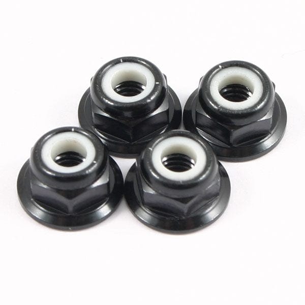 Fastrax M4 Black Flanged Locknuts (4pcs) Fastrax RC CARS - PARTS