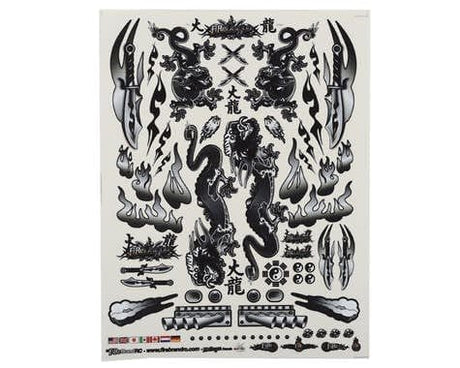 Firebrand RC Concept Dragon Decal (Black) (8.5x11inch) - Hobbytech Toys