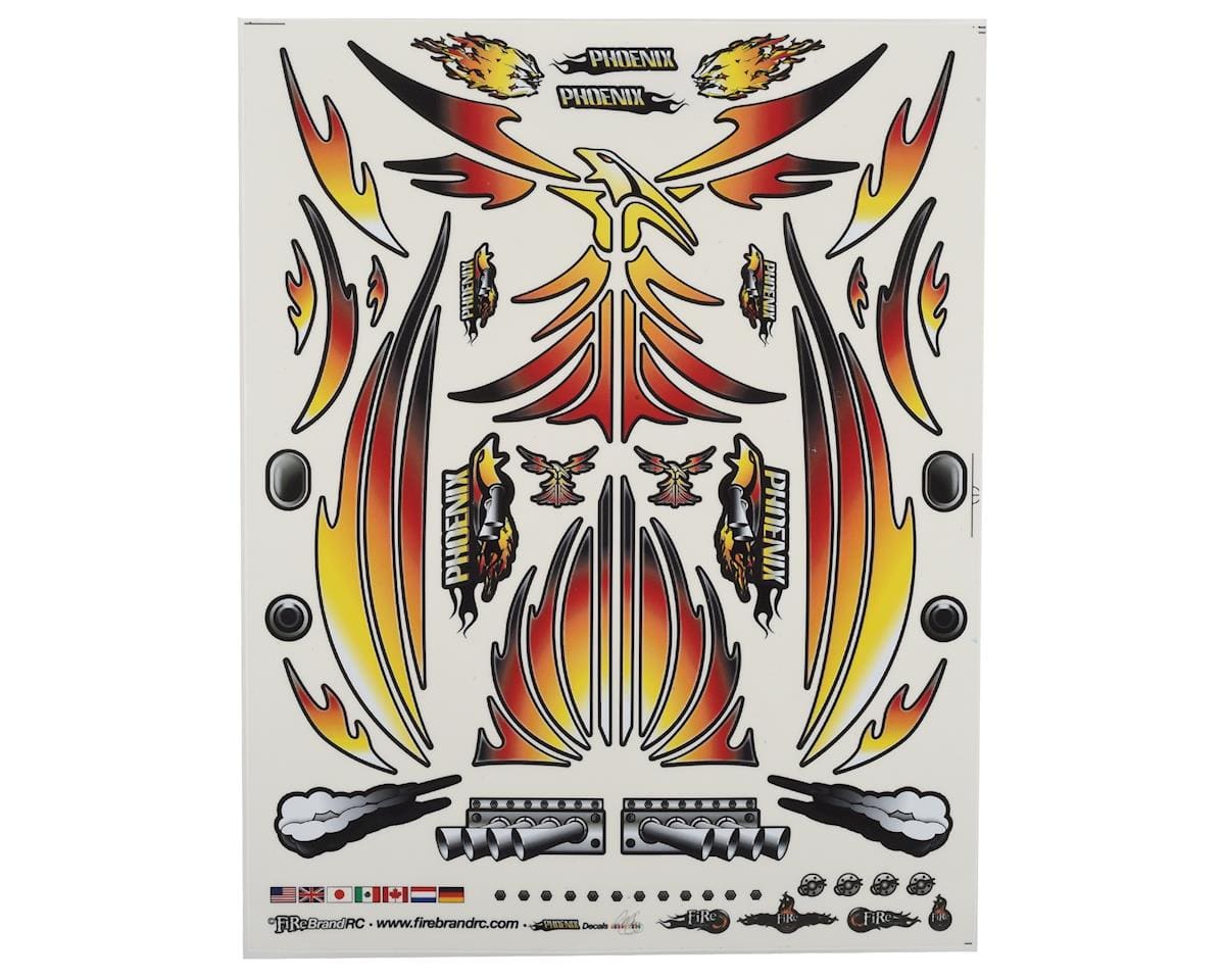 Firebrand RC Concept Phoenix Decal (Orange) (8.5x11inch) - Hobbytech Toys