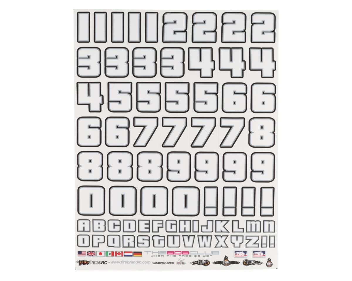 Firebrand RC Numb3Rs 2 Liberty Decal Set (White w/Black Outlines) - Hobbytech Toys