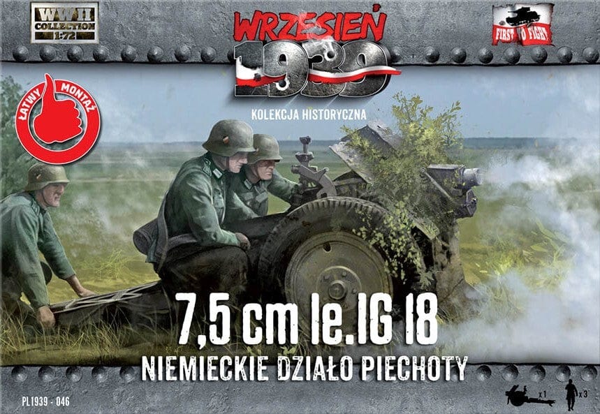 First To Fight 046 1/72 7,5cm le IG 18 German Infantry gun Plastic Model Kit First to Fight PLASTIC MODELS