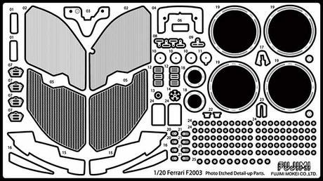 Fujimi 1/20 Ferrari F2003-GA Etching Parts (DUP-27) Plastic Model Kit - Hobbytech Toys