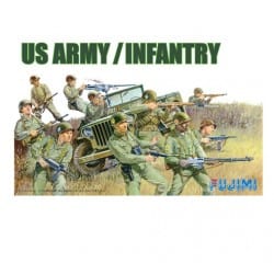 Fujimi 1/76 US Army Infantry Set (WA-27) Plastic Model Kit - Hobbytech Toys