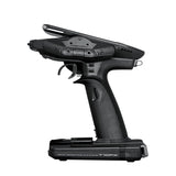 Sleek Futaba 10PXR radio transmitter with two R404SBS receivers and charger, designed for precise control of radio-controlled models.