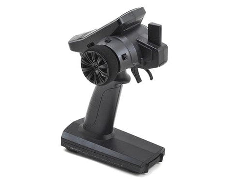 Sleek radio control transmitter with adjustable grip and multifunction controls for precise RC operation.