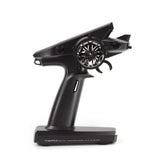 Sleek and sophisticated black 2.4GHz Futaba 4PM Plus transmitter with dual R334SBS receivers, designed for advanced radio control enthusiasts.