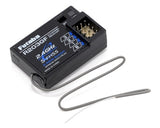Compact Futaba R203GF S-FHSS surface receiver with multiple ports and antenna, designed for radio control applications.