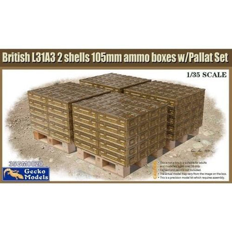 Gecko GM35020 1/35 British Ammo & Pallet Set Plastic Model Kit Gecko Models PLASTIC MODELS