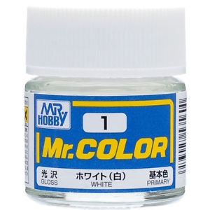 Mr Color 1 Gloss White 10ml Mr Hobby PAINT, BRUSHES & SUPPLIES
