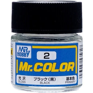 Mr Color 2 Gloss Black 10ml Mr Hobby PAINT, BRUSHES & SUPPLIES