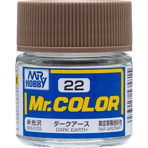 Mr Color 22 Semi Gloss Dark Earth 10ml Mr Hobby PAINT, BRUSHES & SUPPLIES