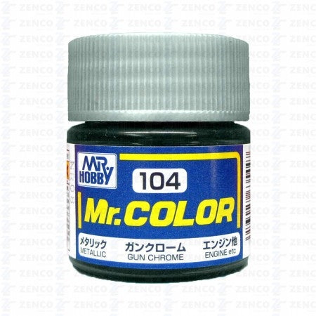 Mr Color 104 104 Metallic Gun Chrome 10ml Mr Hobby PAINT, BRUSHES & SUPPLIES