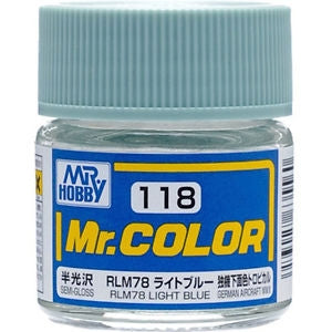 Mr Color 118 Semi Gloss Rlm78 Light Blue 10ml Mr Hobby PAINT, BRUSHES & SUPPLIES
