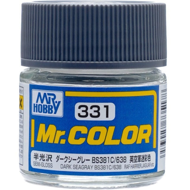Mr Color 331 Semi Gloss Dark Sea Grey Bs381/C638 10ml Mr Hobby PAINT, BRUSHES & SUPPLIES