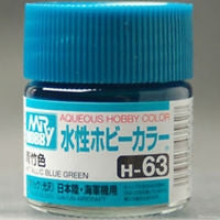 Mr Hobby Aqueous 63 Gloss Metallic Blue Green 10ml Mr Hobby PAINT, BRUSHES & SUPPLIES