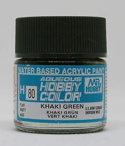 Mr Hobby Aqueous 80 Flat Khaki Green 10ml Mr Hobby PAINT, BRUSHES & SUPPLIES