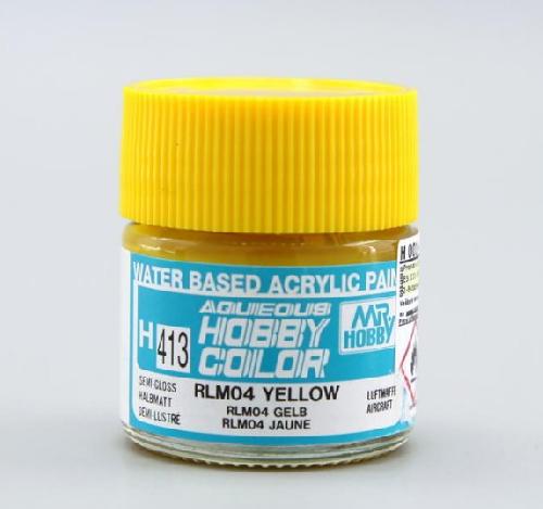 Mr Hobby Aqueous 413 Rlm04 Semi Gloss Yellow 10ml Mr Hobby PAINT, BRUSHES & SUPPLIES