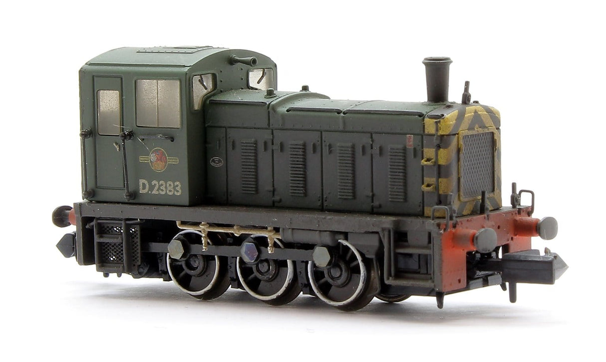 Graham Farish N BR Class 03 D2383 Green Wasp Stripes Diesel Shunter Weathered Graham Farish TRAINS - N SCALE