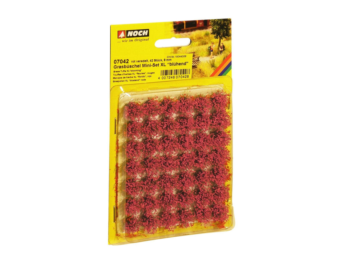 Noch 07042 Grass Tufts XL Blooming Red 42pcs 12mm - Hobbytech Toys