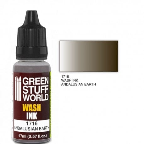 Green Stuff World 1716 Wash Ink Andalusian Earth Acrylic 17ml Green Stuff World PAINT, BRUSHES & SUPPLIES