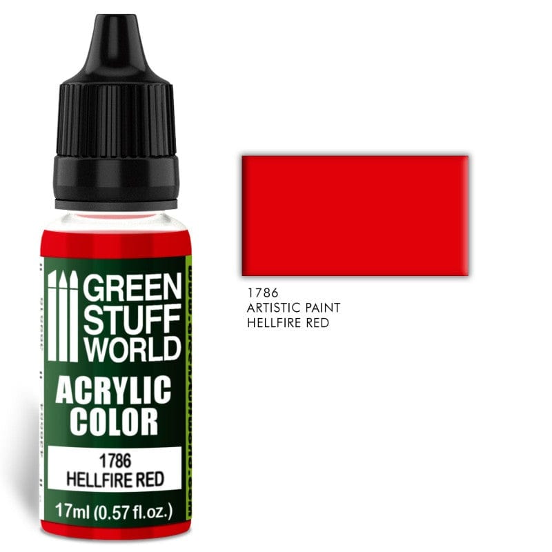 Green Stuff World 1786 Hellfire Red Acrylic 17ml Green Stuff World PAINT, BRUSHES & SUPPLIES