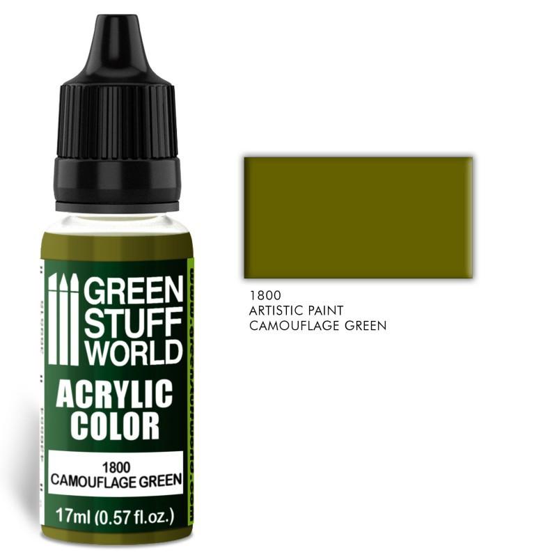 Green Stuff World 1800 Camouflage Green Acrylic 17ml Green Stuff World PAINT, BRUSHES & SUPPLIES