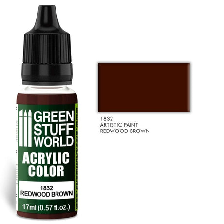 Green Stuff World 1832 Redwood Brown Acrylic 17ml Green Stuff World PAINT, BRUSHES & SUPPLIES