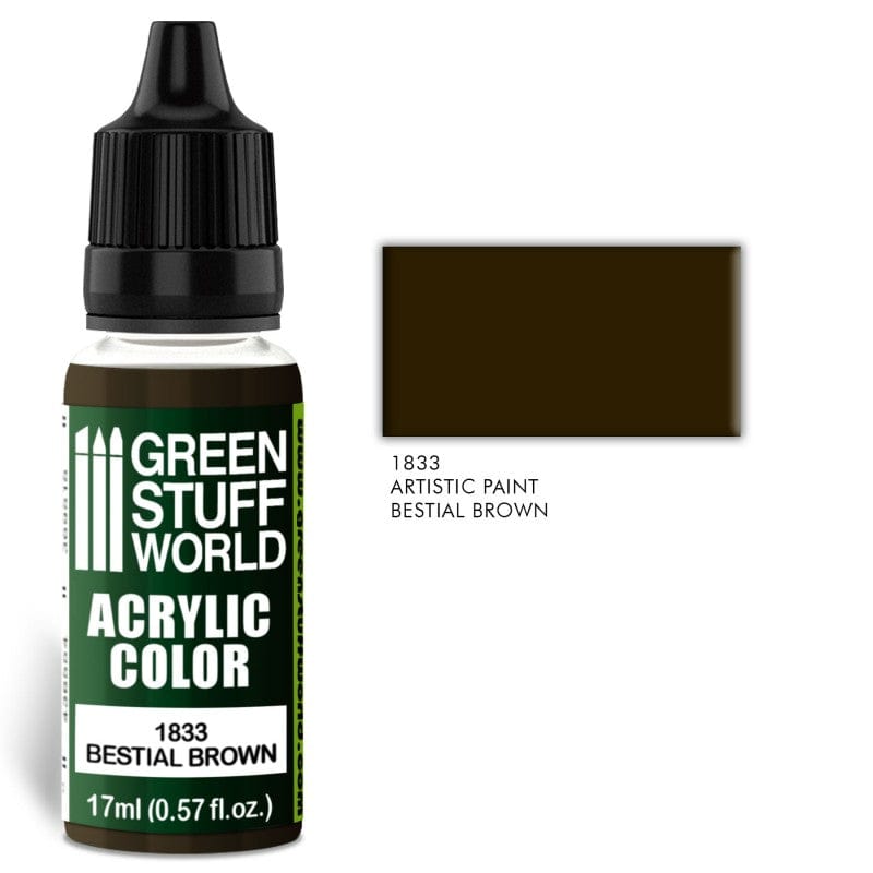 Green Stuff World 1833 Bestial Brown Acrylic 17ml Green Stuff World PAINT, BRUSHES & SUPPLIES