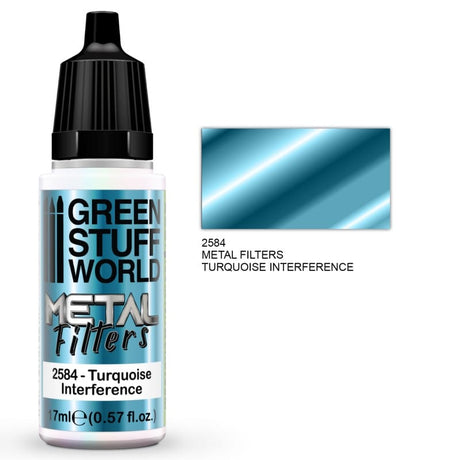 Green Stuff World 2584 Metal Filters - TURQUOISE interference 17ml Green Stuff World PAINT, BRUSHES & SUPPLIES