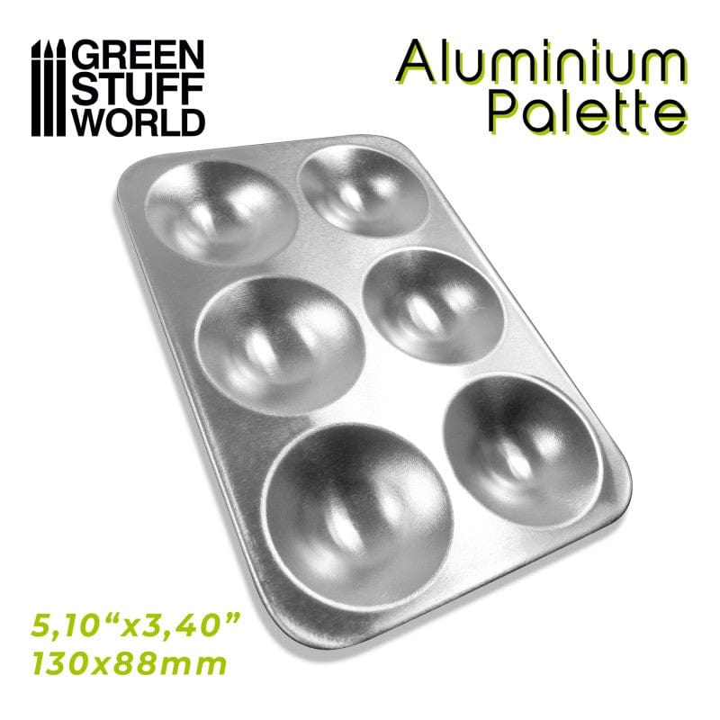 Green Stuff World Aluminum Palette 6 wells Rectangle - Hobbytech Toys