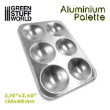 Green Stuff World Aluminum Palette 6 wells Rectangle - Hobbytech Toys