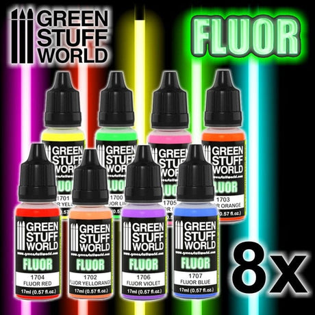 Green Stuff World Fluor Paints Paint Set Green Stuff World PAINT, BRUSHES & SUPPLIES