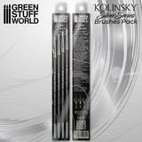 Green Stuff World Kolinsky Brushes - Silver Series 4 Pack - Hobbytech Toys