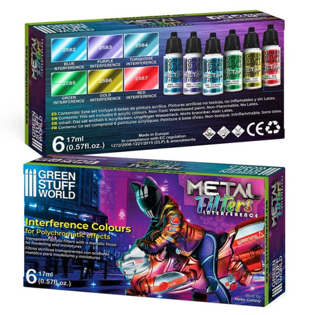 Green Stuff World Metal Filters - Interference Colours Paint Set Green Stuff World PAINT, BRUSHES & SUPPLIES