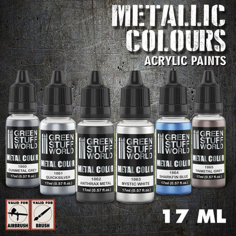 Green Stuff World Metallic Paint Set Silver (6) Green Stuff World PAINT, BRUSHES & SUPPLIES