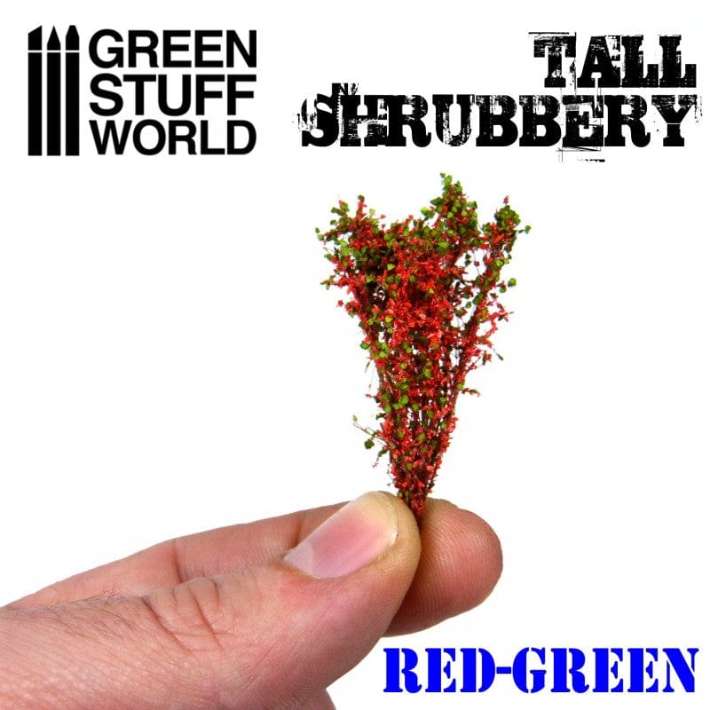 Green Stuff World Tall Shrubbery Red Green 4cm Green Stuff World TRAINS - SCENERY