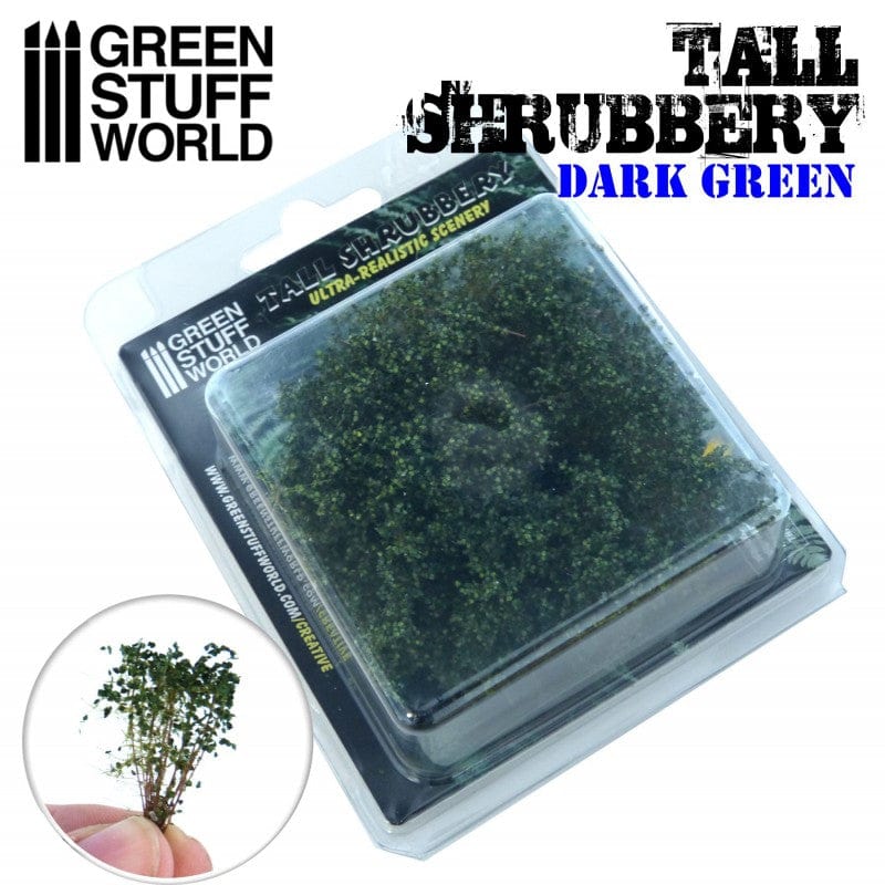 Green Stuff World Tall Shrubbery Dark Green 4cm Green Stuff World TRAINS - SCENERY